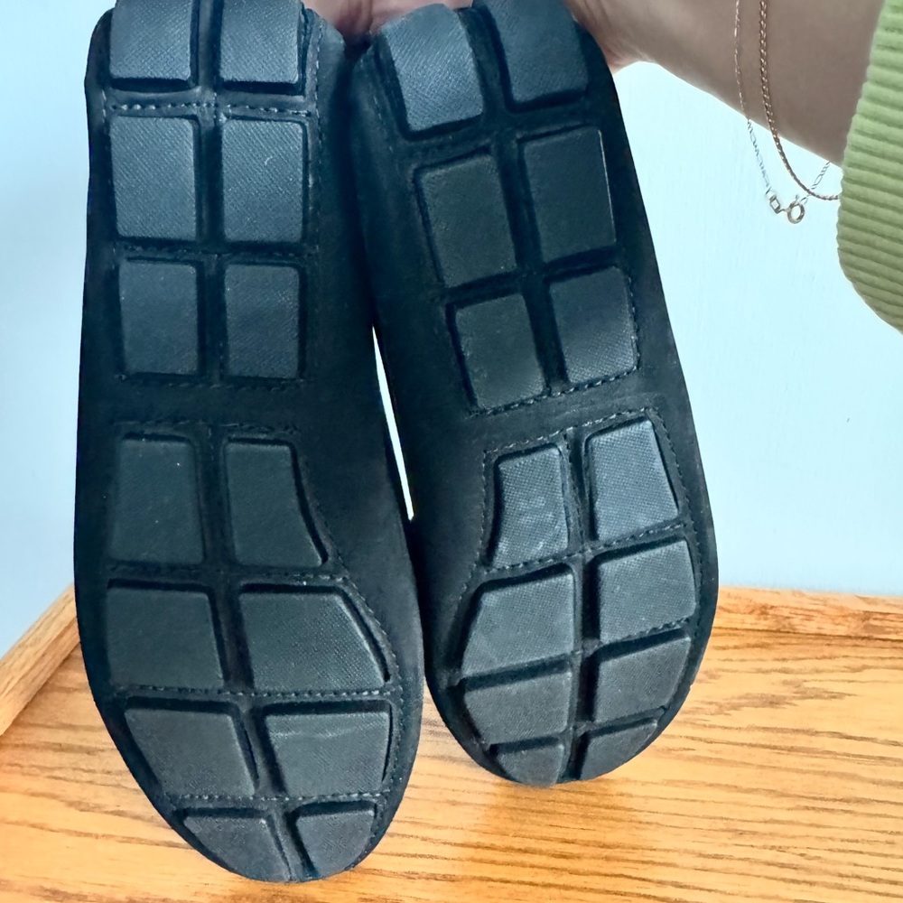 Saks Fifth Avenue Black Loafers with Silver Accents - Picture 7 of 7